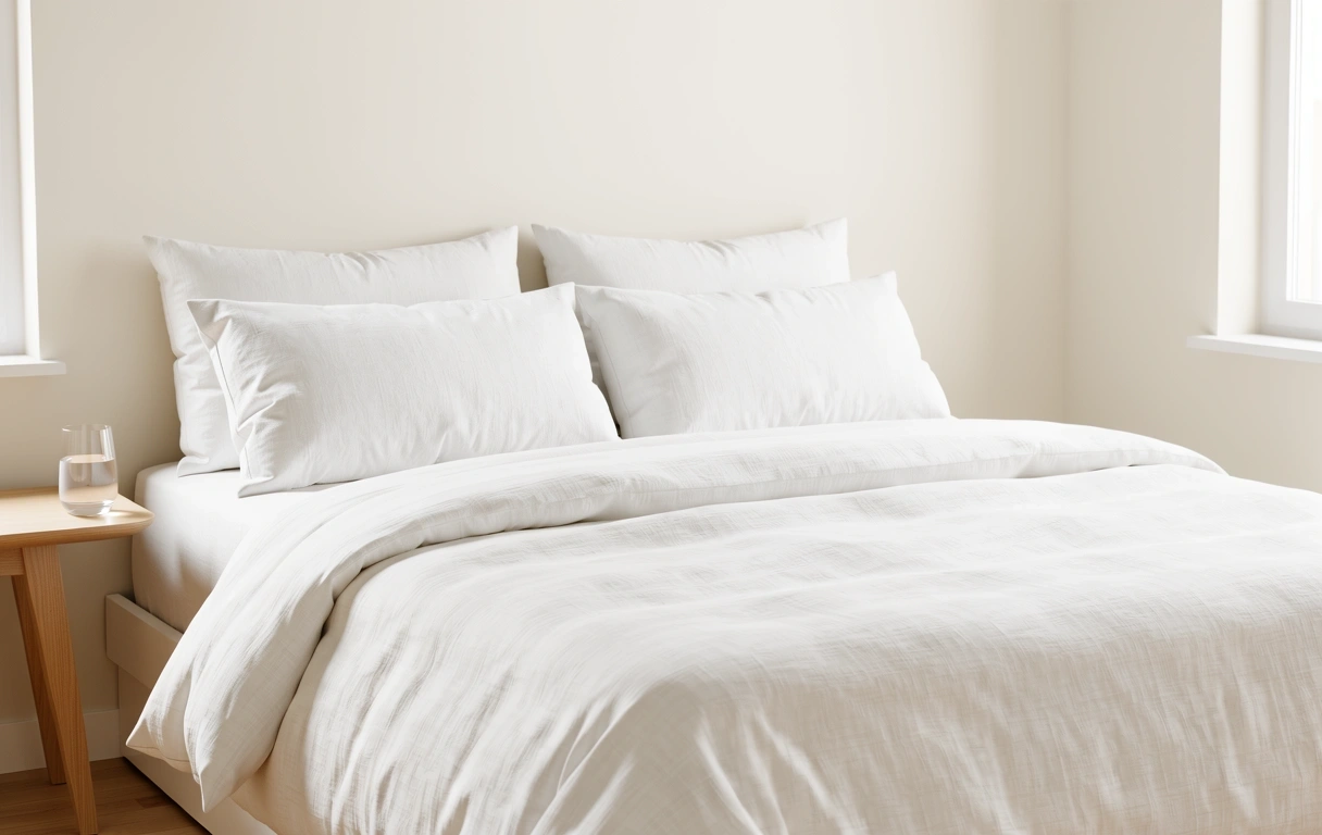 Ambiance de chambre apaisante et épurée